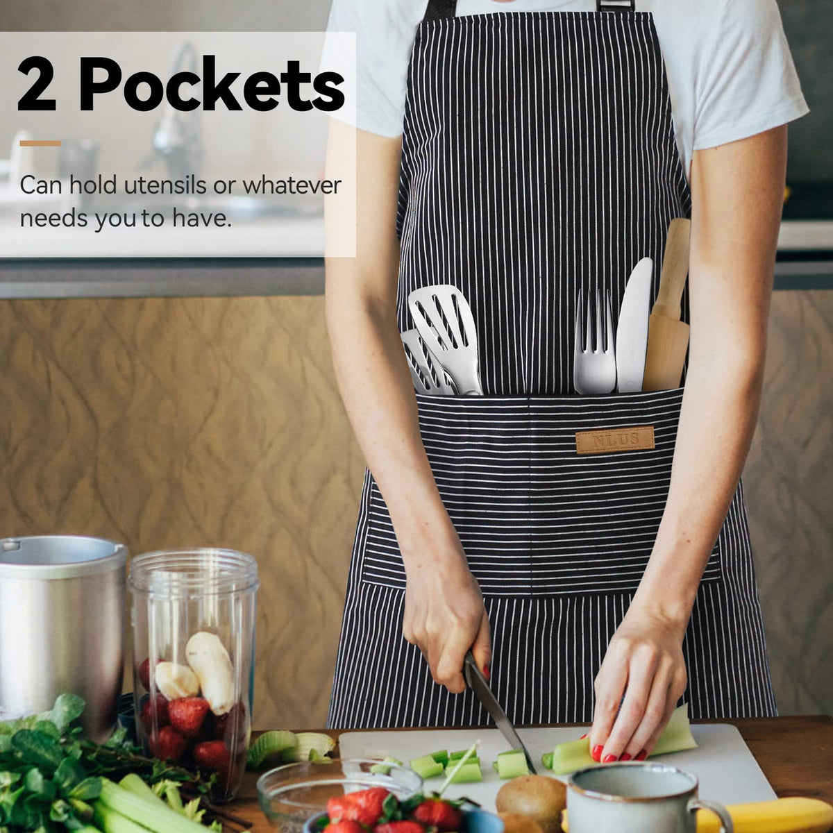 Apron front pockets detail