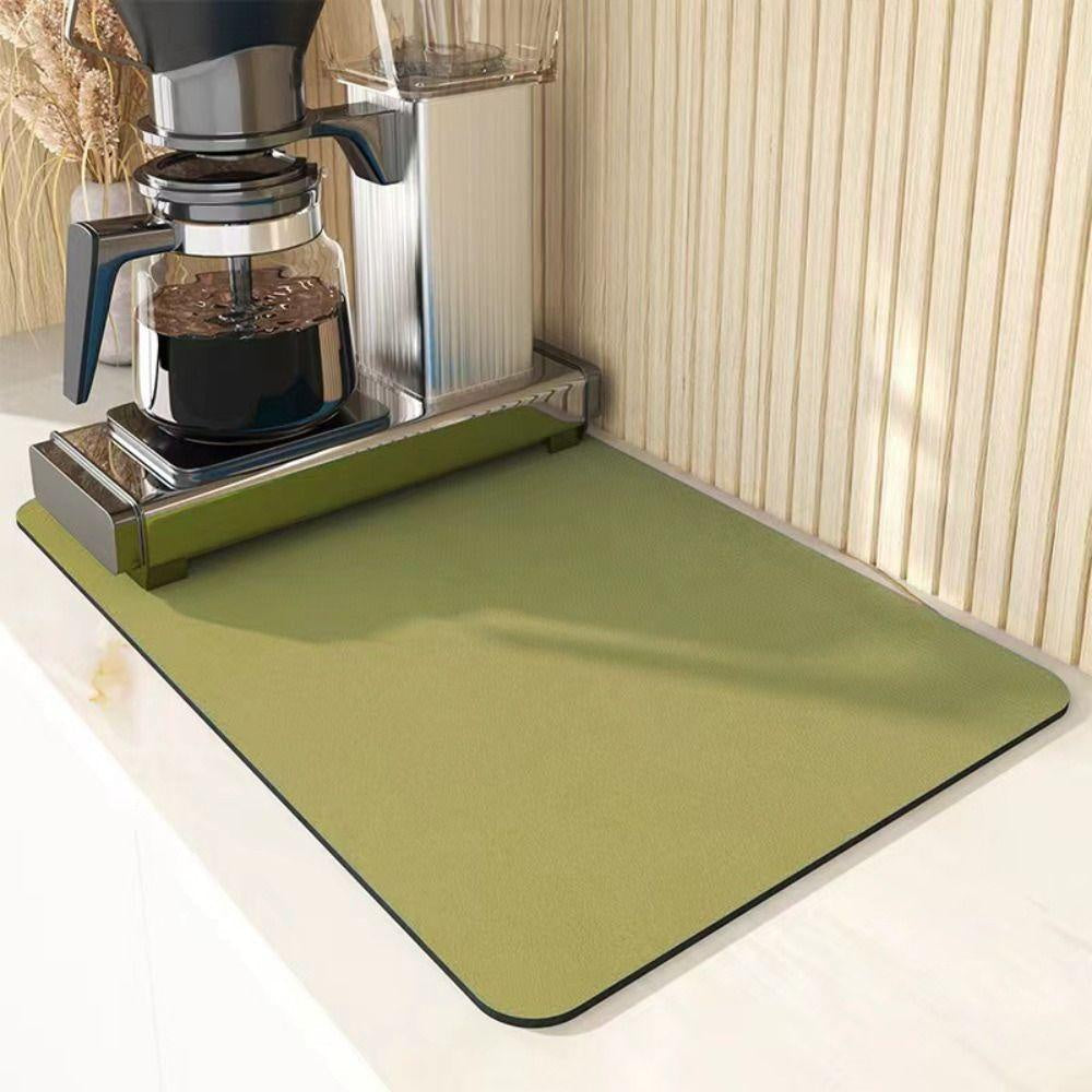 Diatomite dish drying mat in Green
