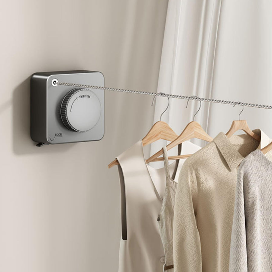 Retractable wall-mounted clothesline