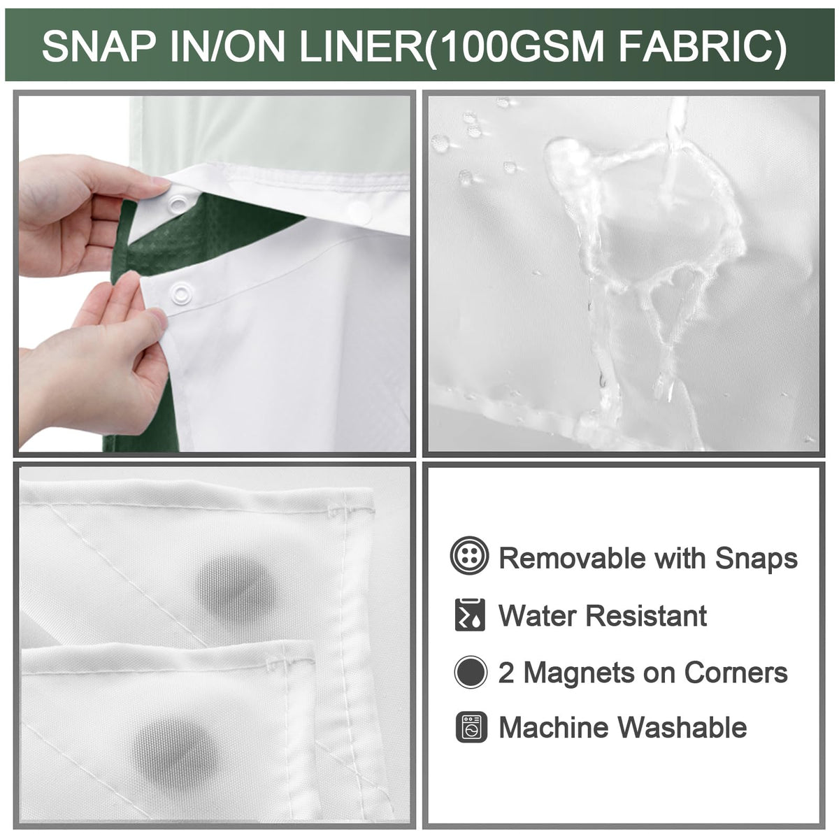 Snap-in liner detail