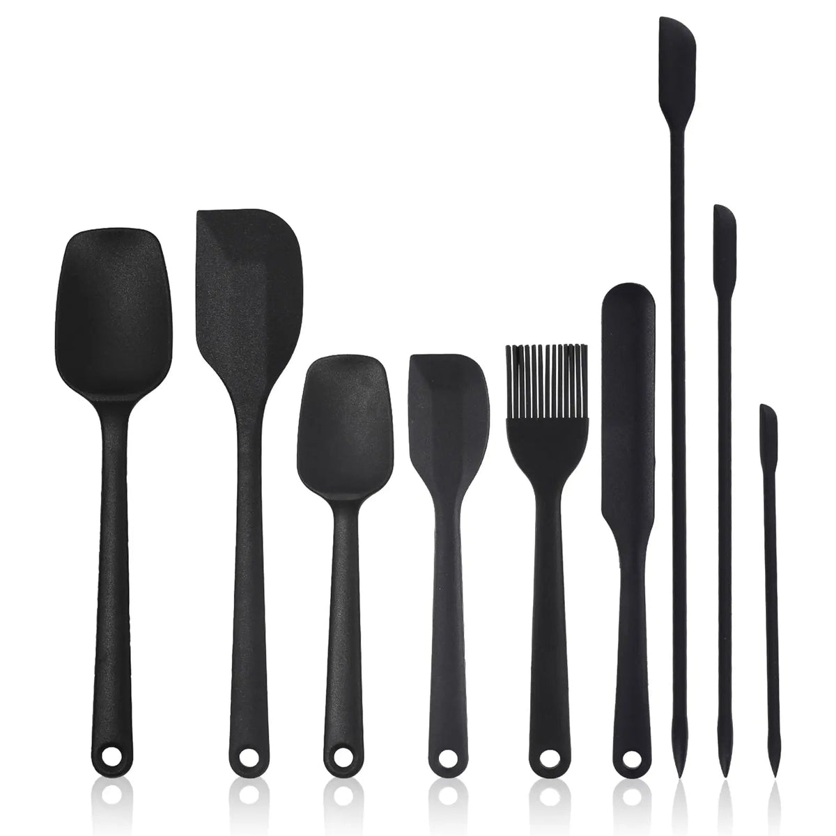 Black silicone spatula set of 9