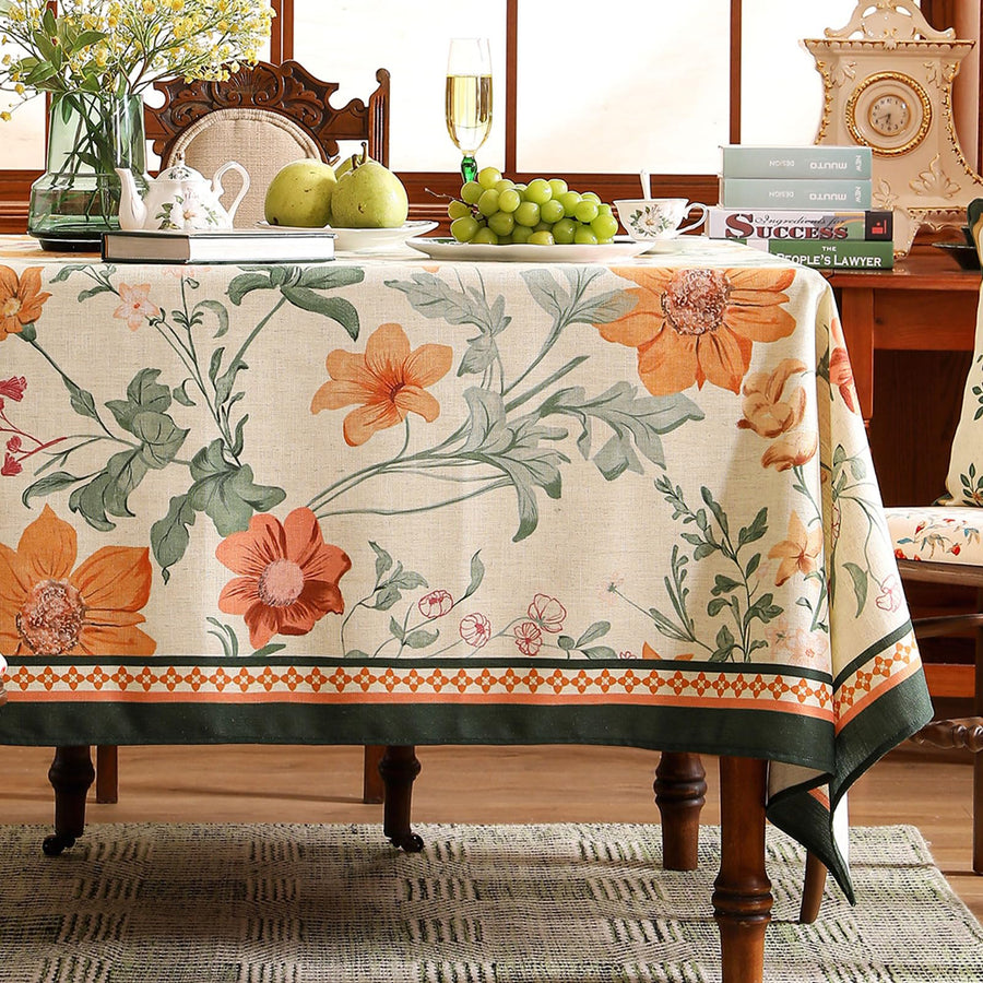 Floral Tapestry vintage tablecloth