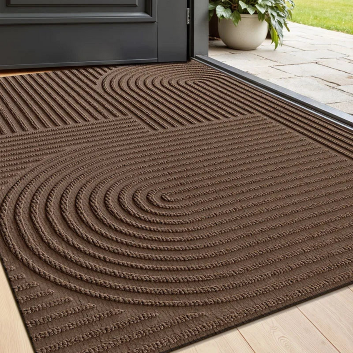 Brown anti-slip doormat
