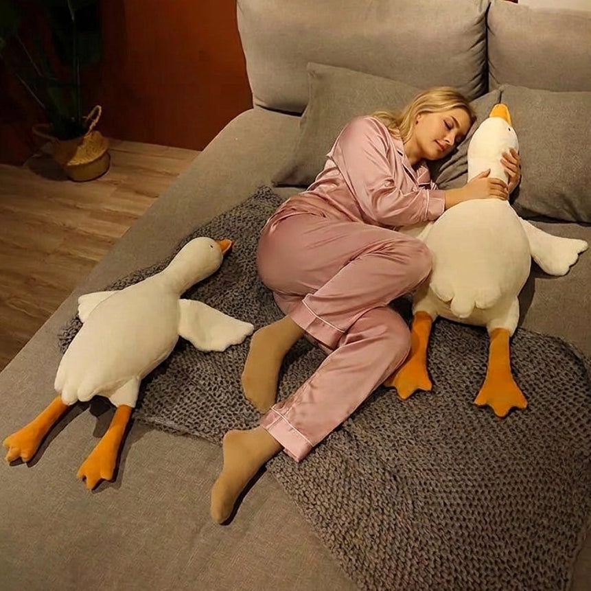 Goose plush on sofa
