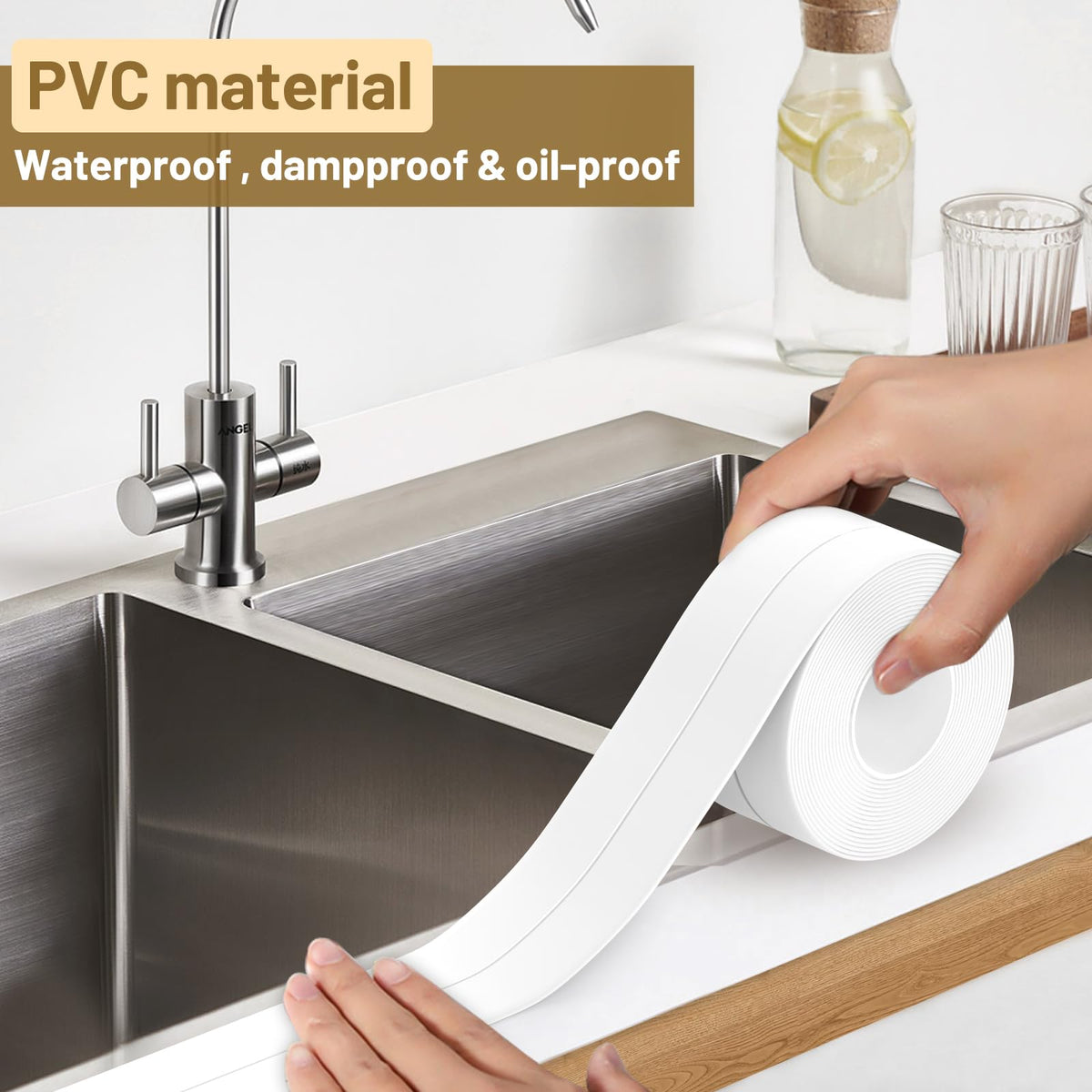 Flexible PVC caulk strip