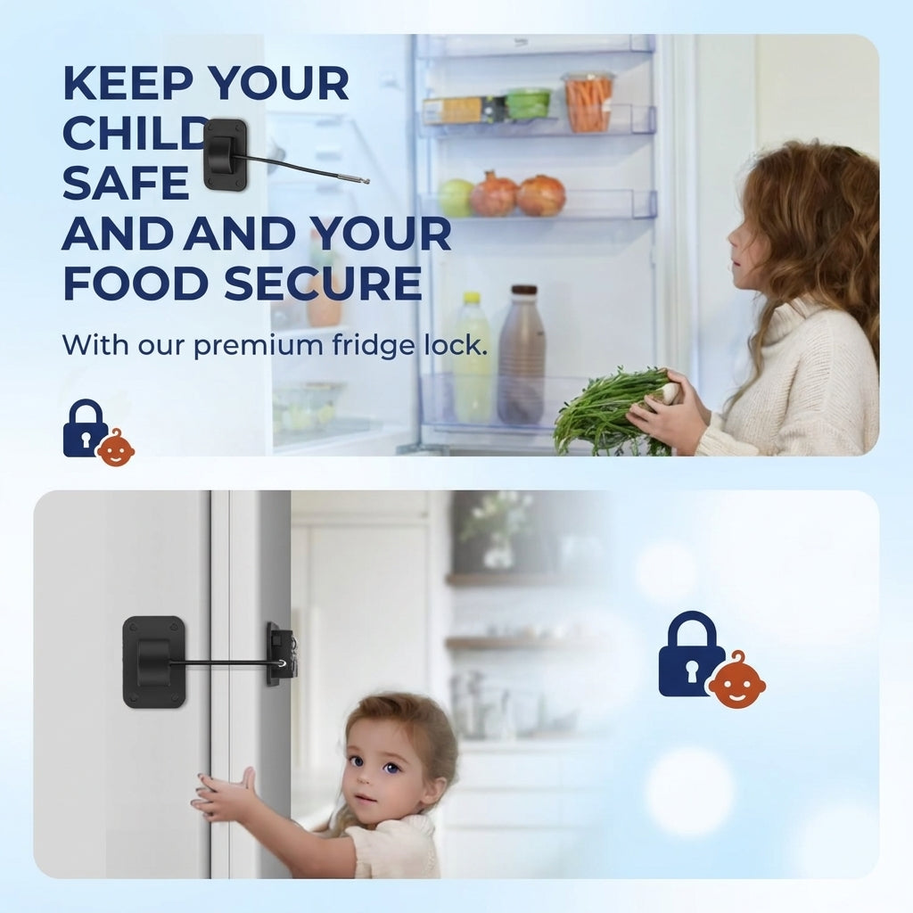 Combination lock fitted on fridge door