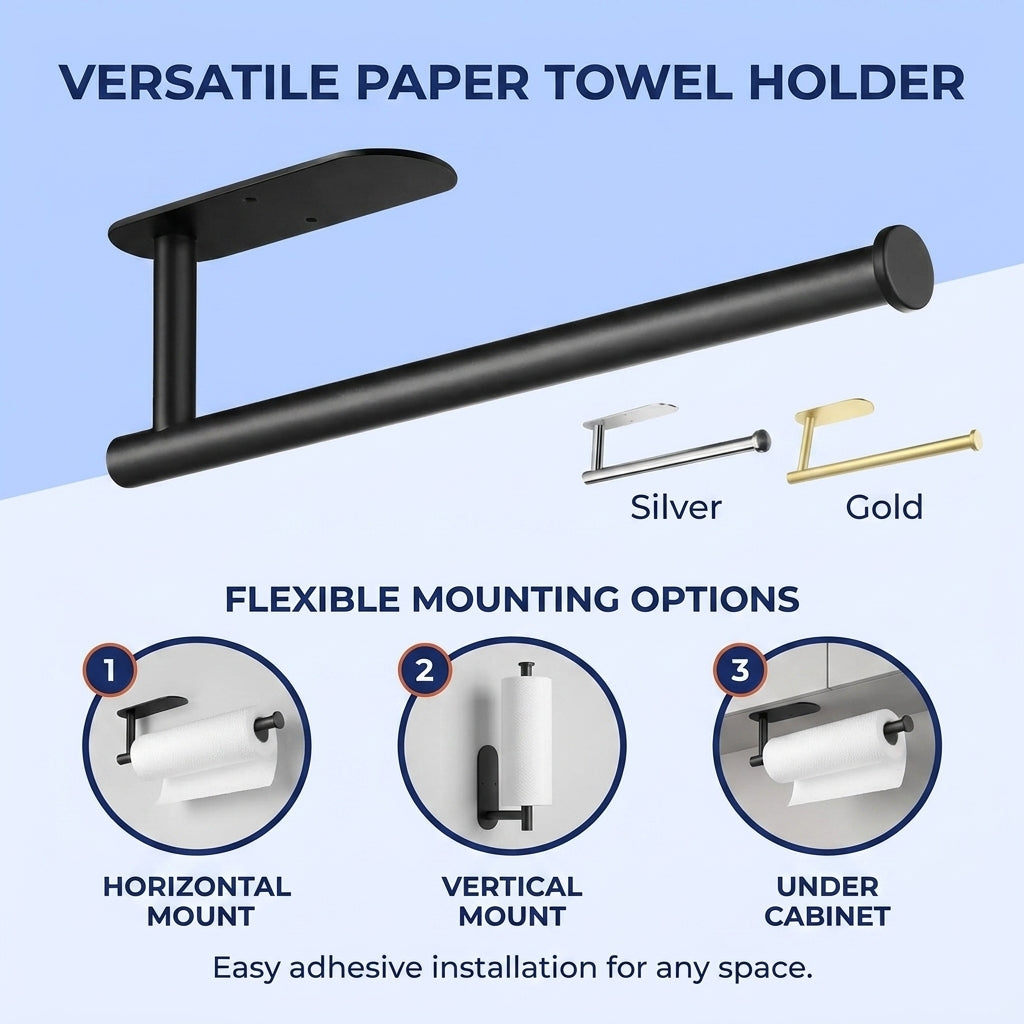 Paper towel holder holding a kitchen roll