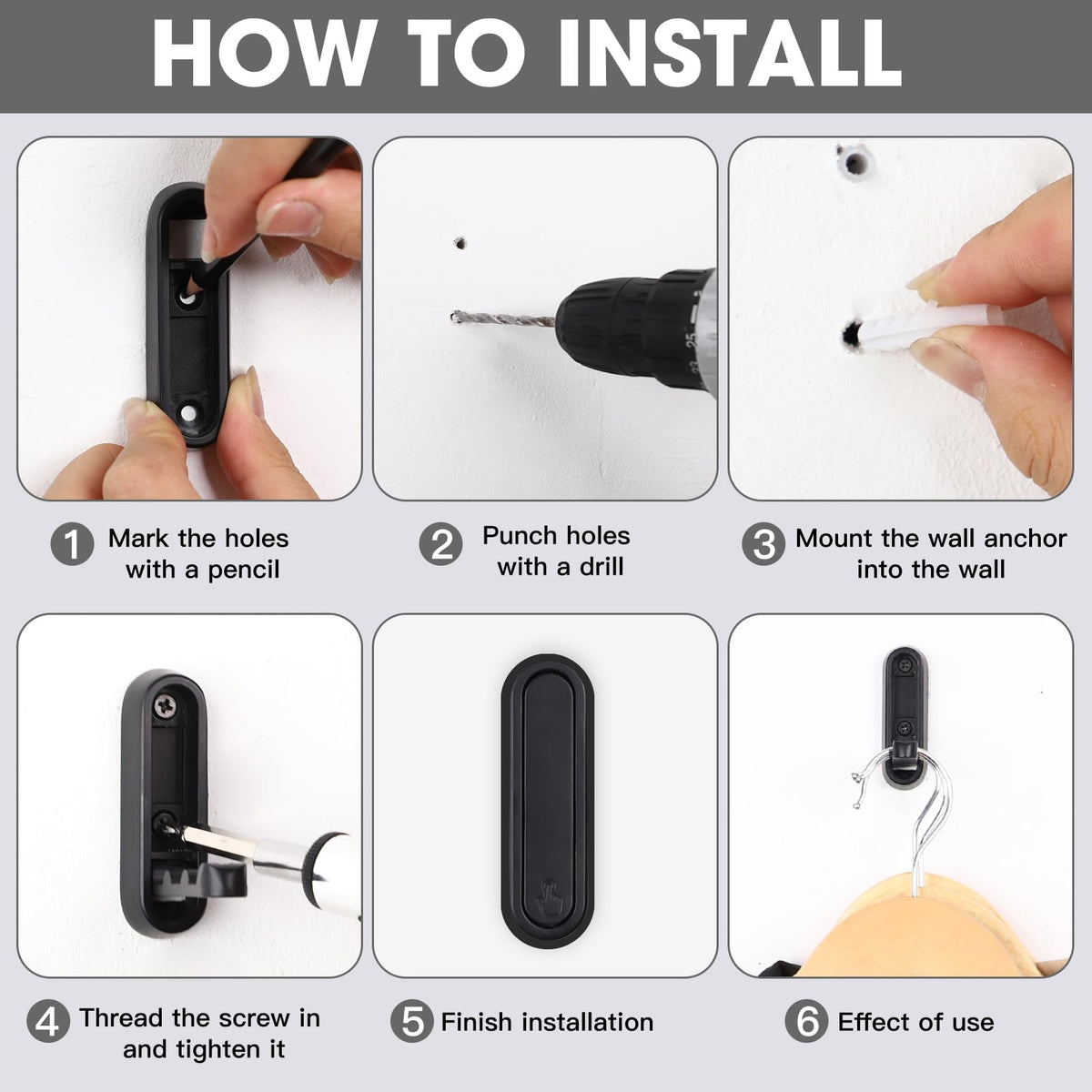 Folding wall hook mounting