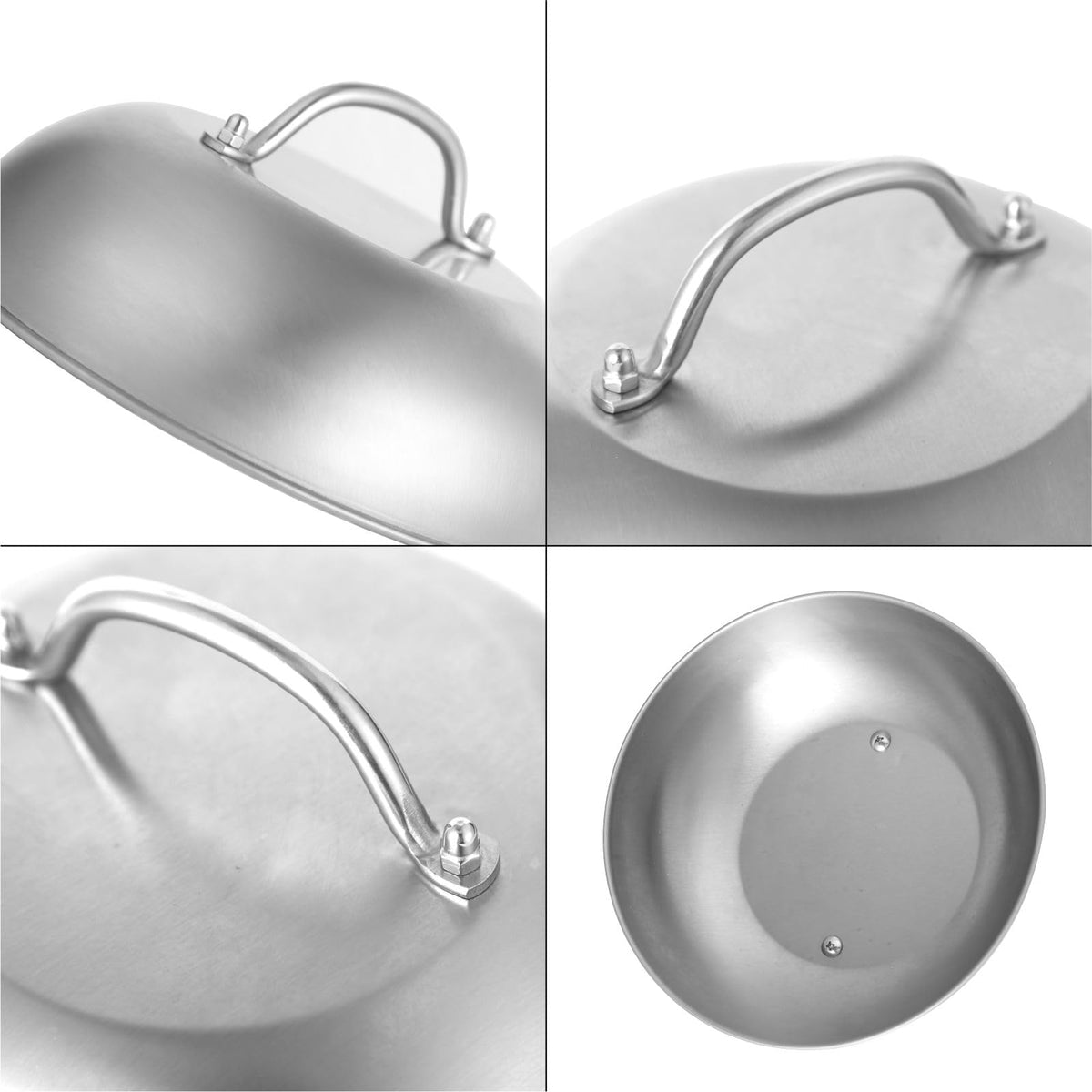 Stainless steel griddle dome side view