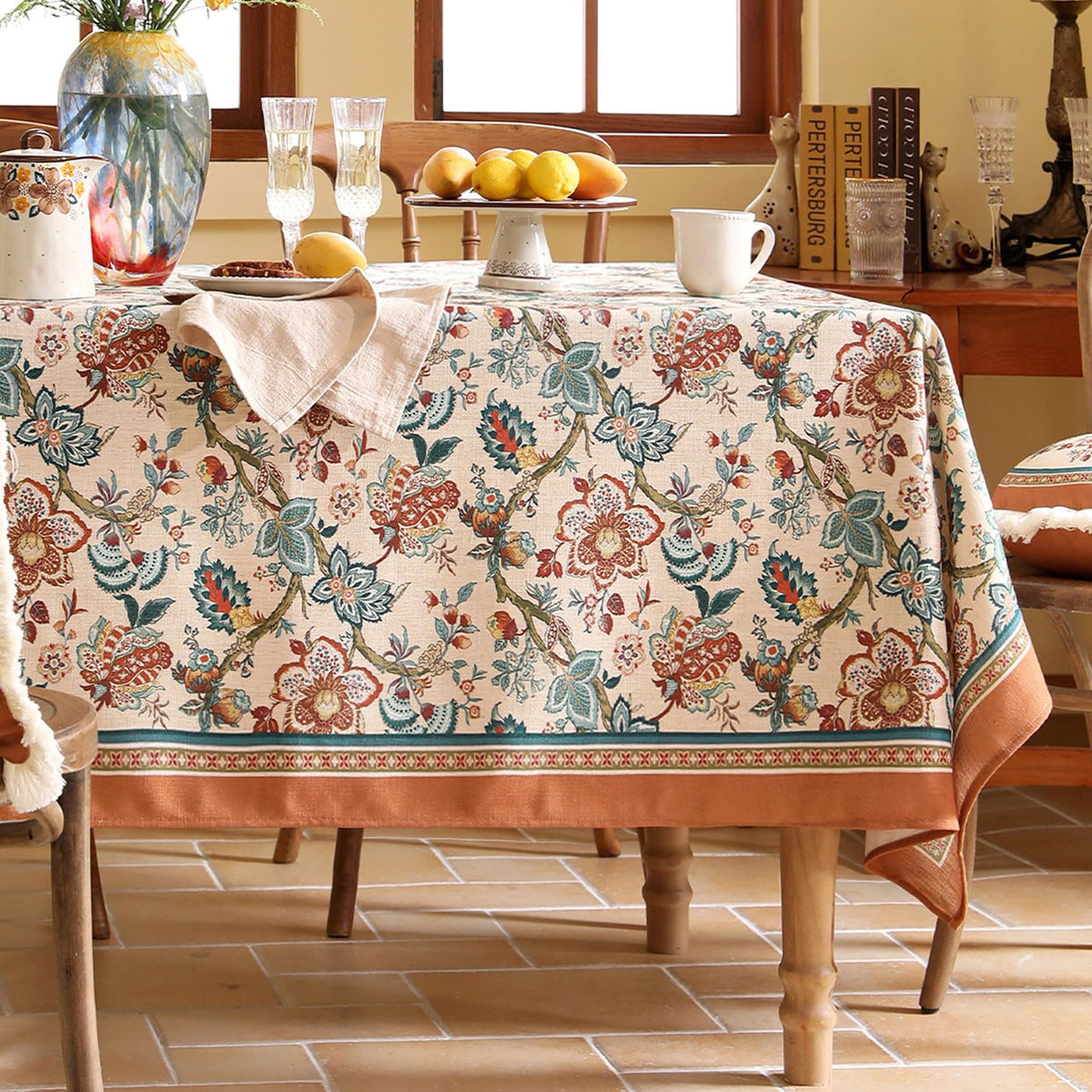 Garden Bloom vintage tablecloth