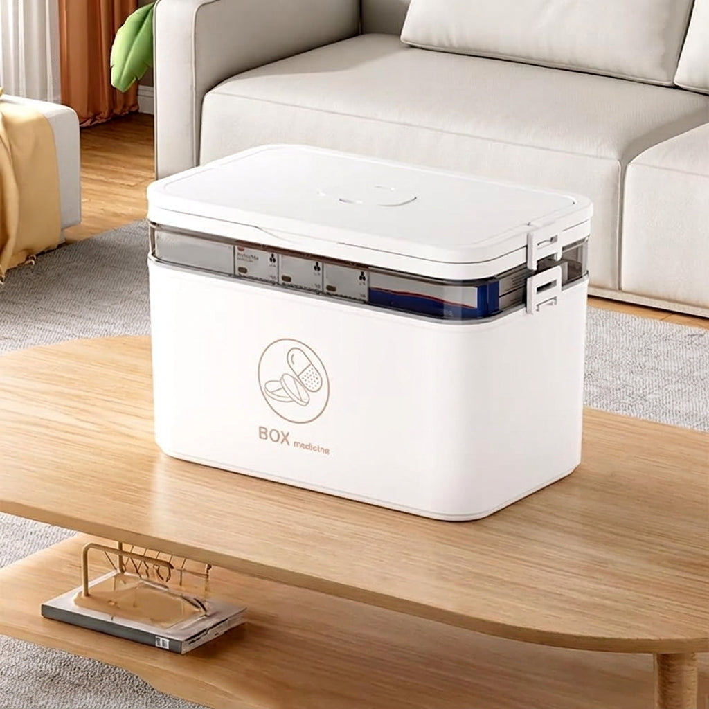Double-layer medicine storage box