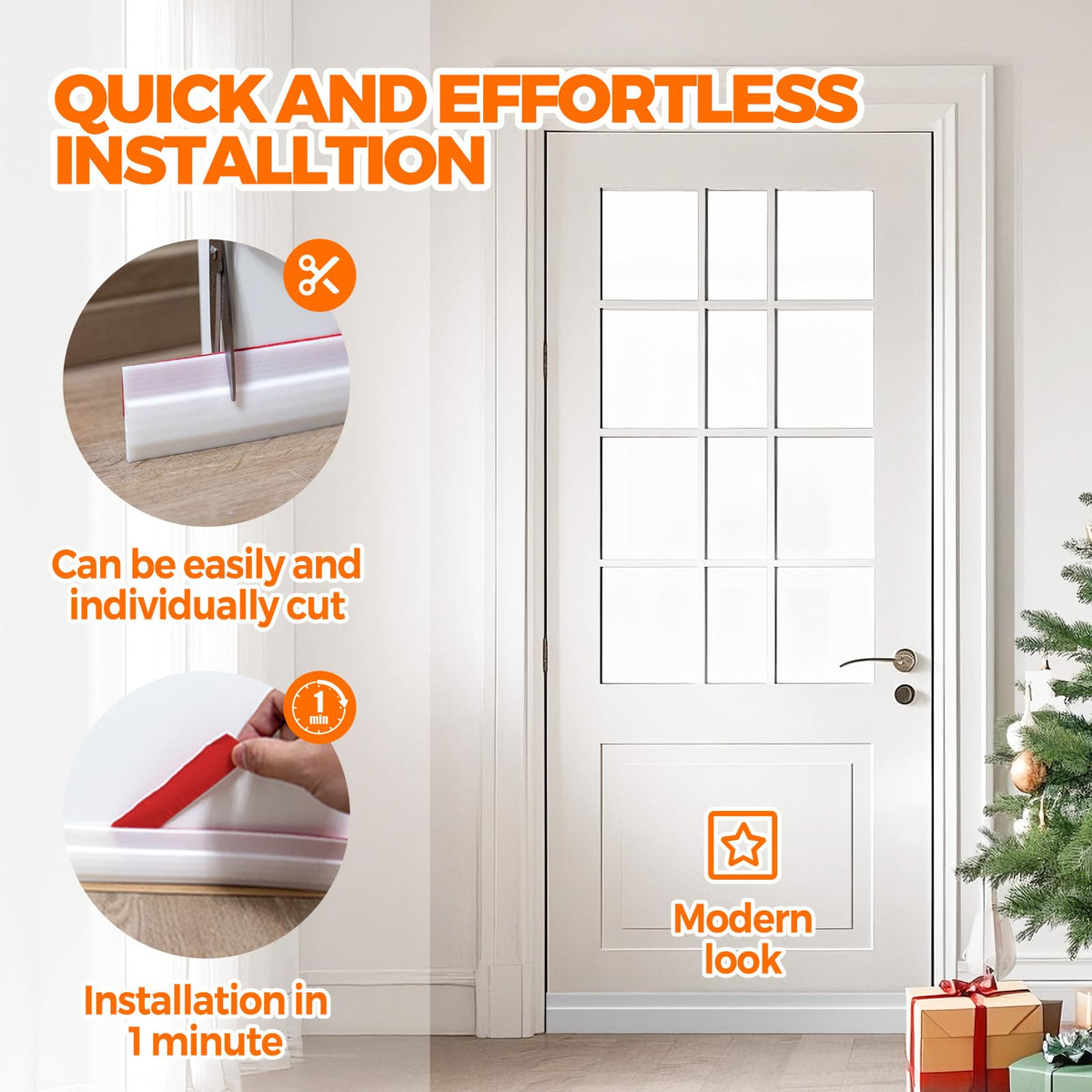 Door seal strip fitted along a door edge