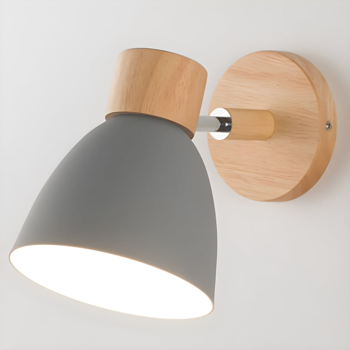 Grey adjustable reading wall light