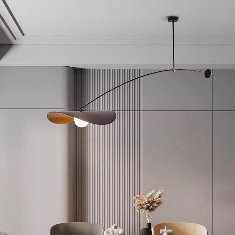 Long arm pendant light detail
