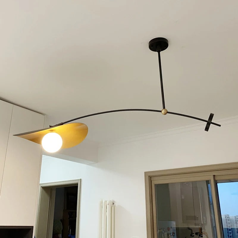 Matte black ceiling pendant in a modern kitchen