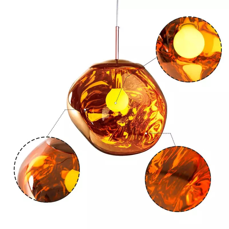 Melt pendant light glowing