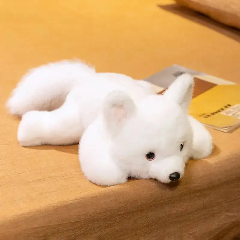 White fox weighted plush
