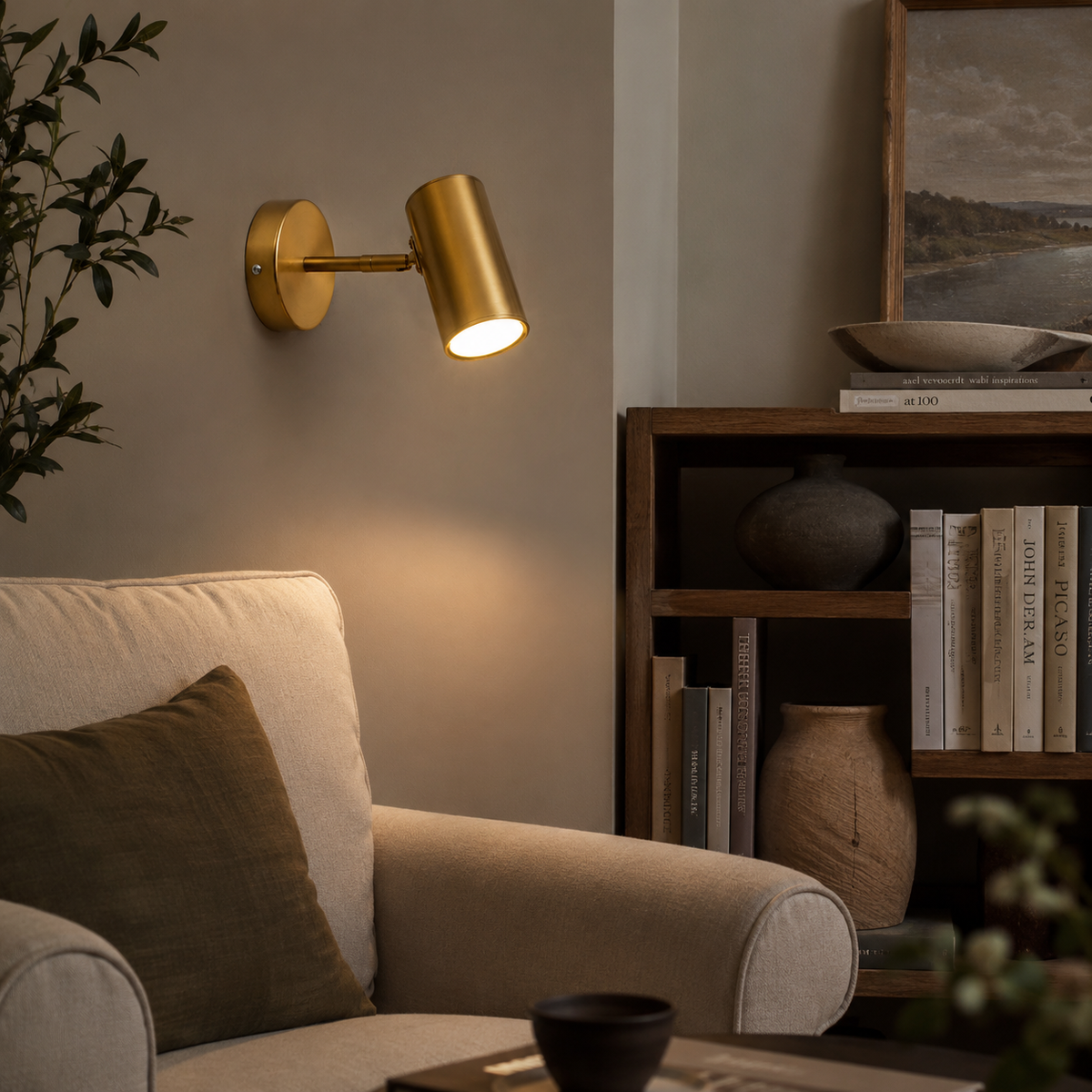 Swing-arm wall light features