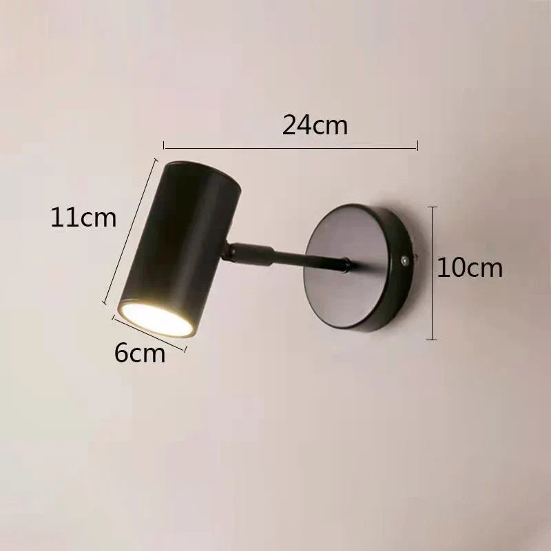 Swing-arm wall light in a living room