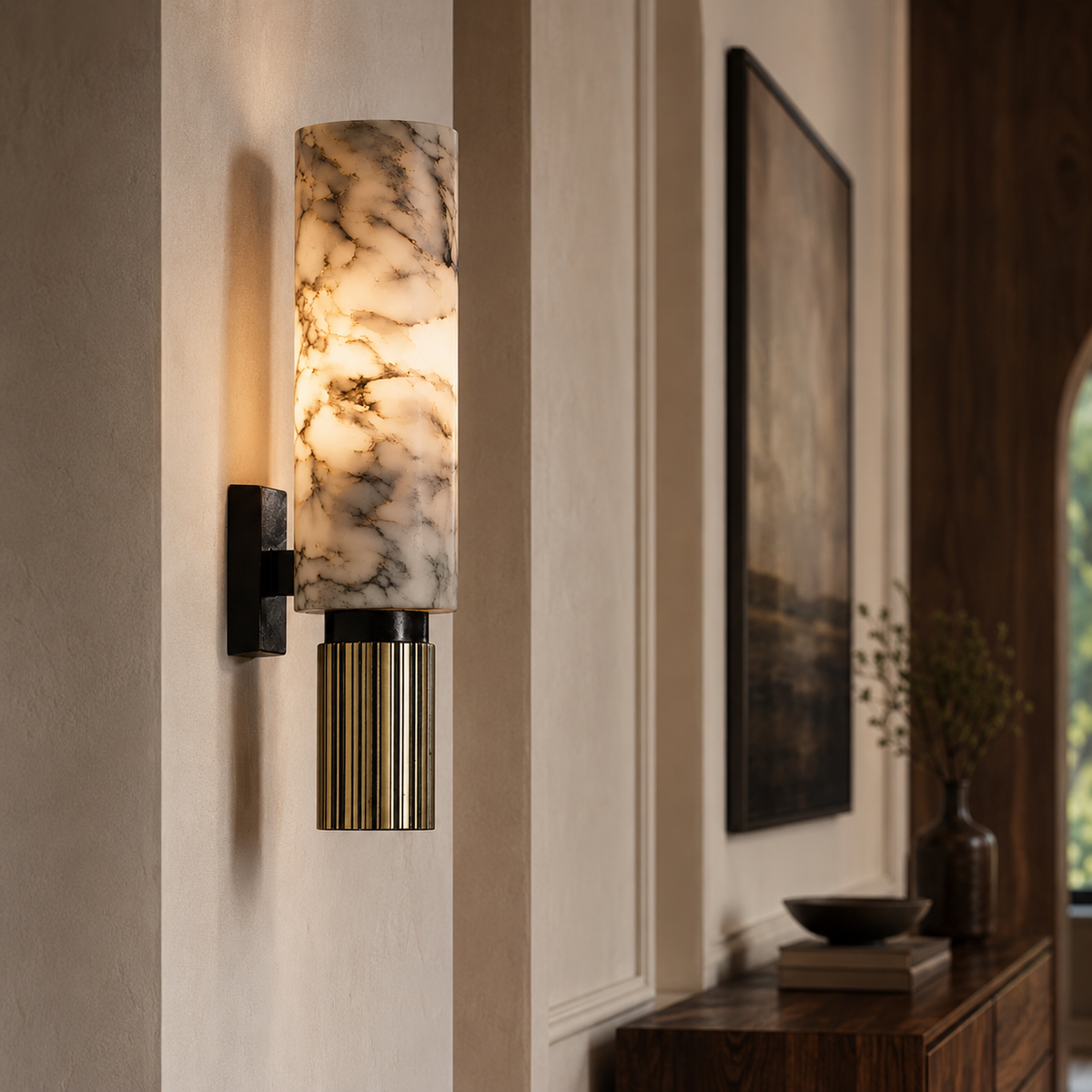 Marble wall light features