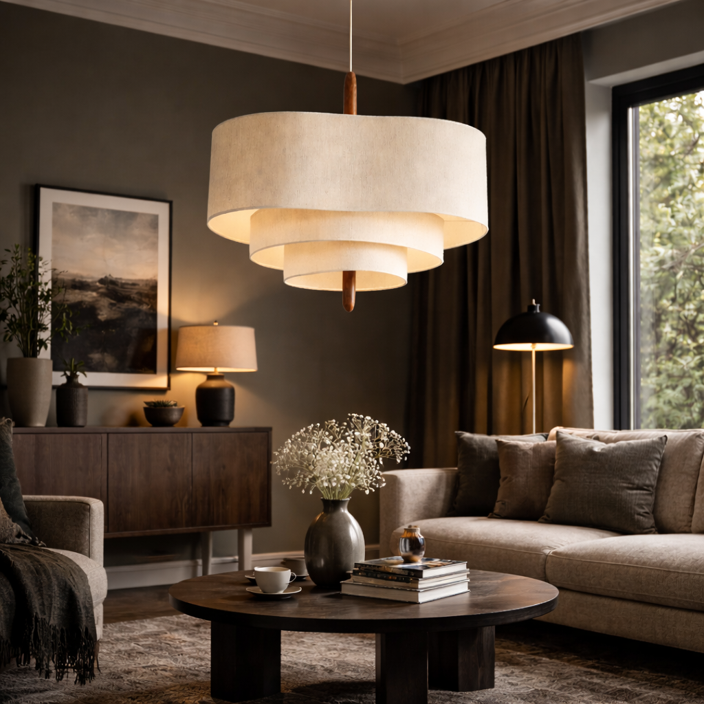 Fabric chandelier details