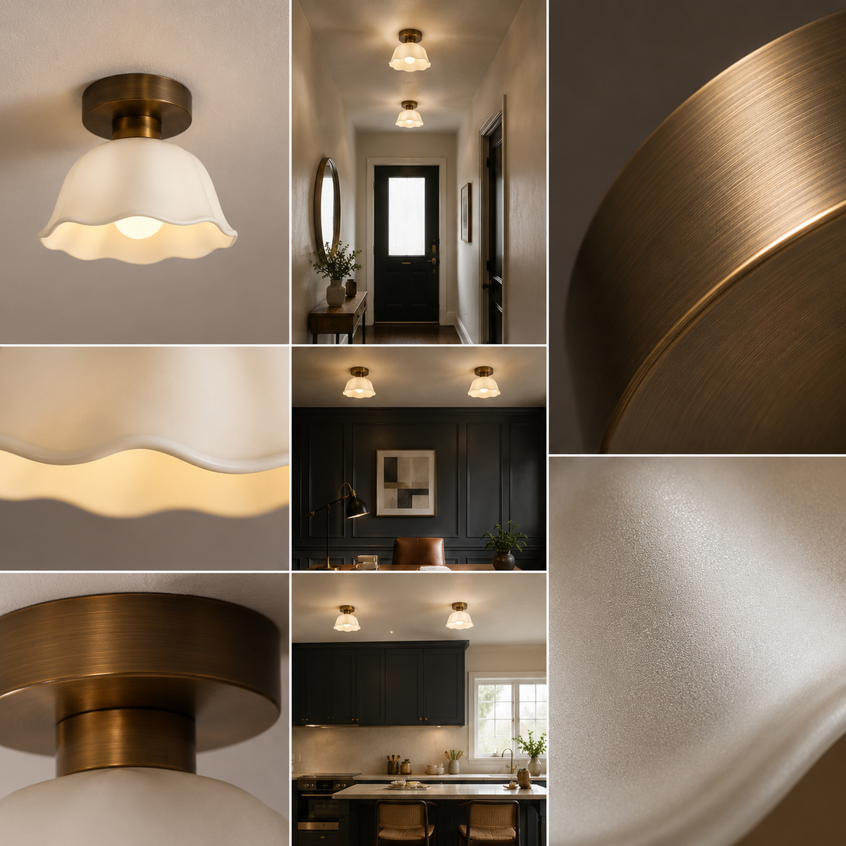 Vintage semi-flush ceiling light dimensions