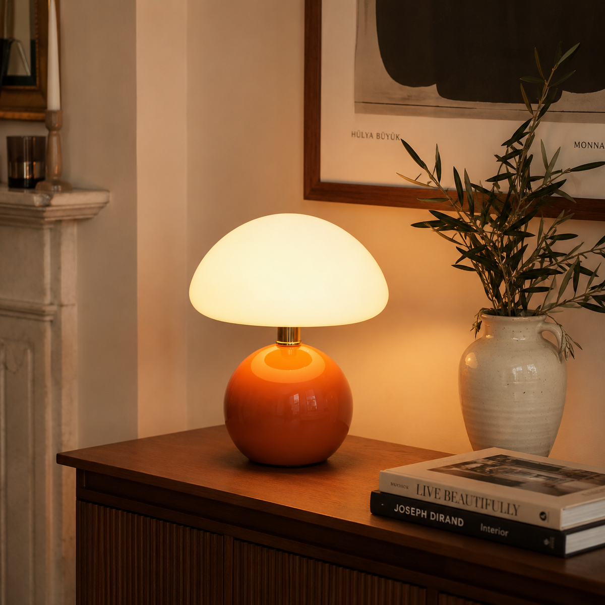 Mushroom lamp close-up