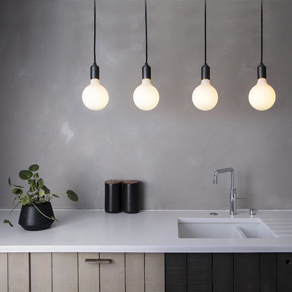 E27 LED globe bulb switched on