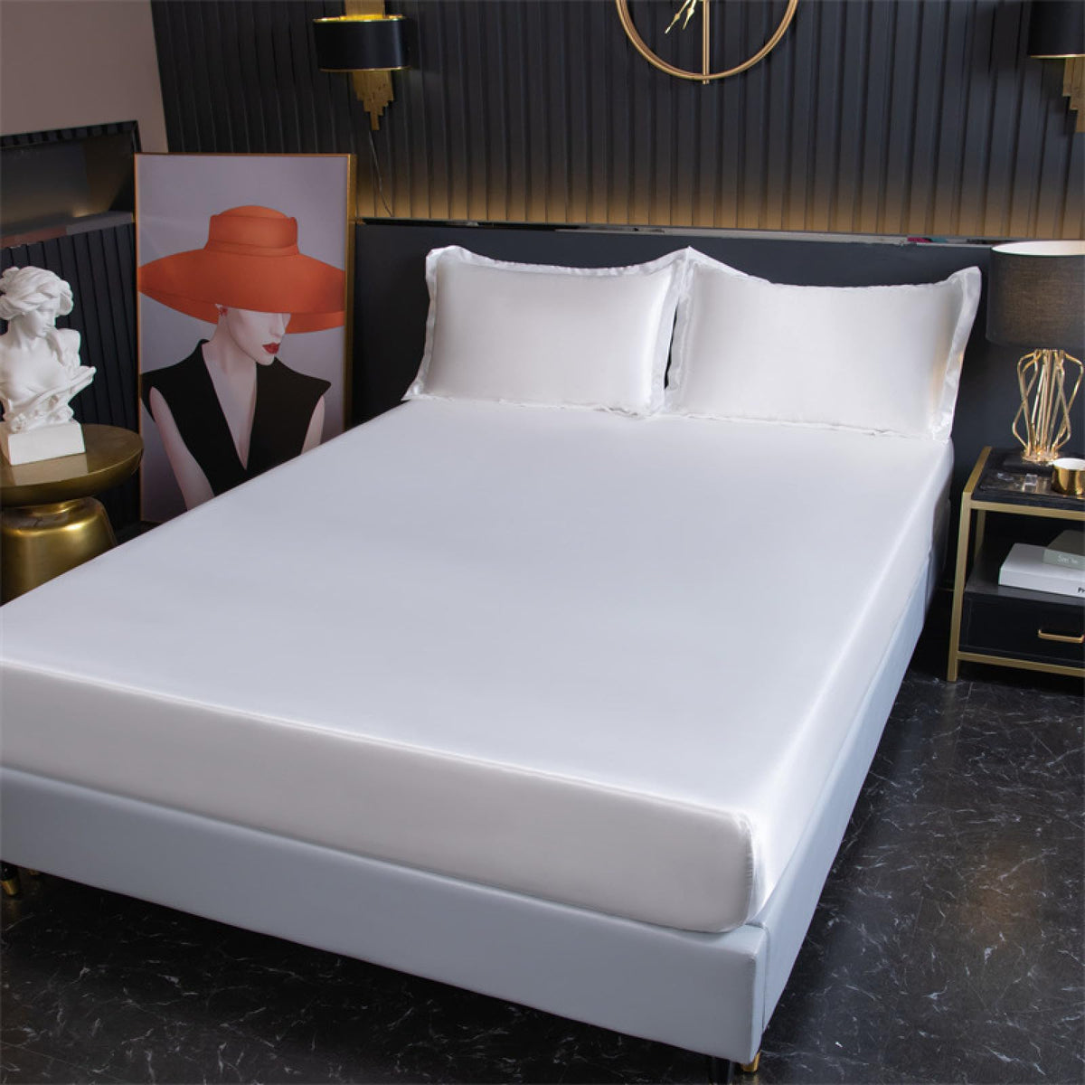 White bamboo fitted sheet