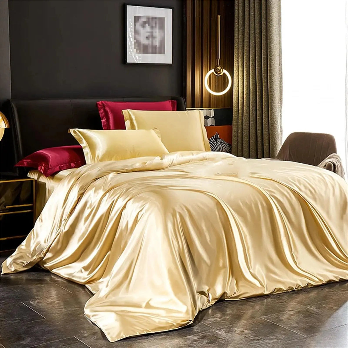 Gold mulberry silk bedding set