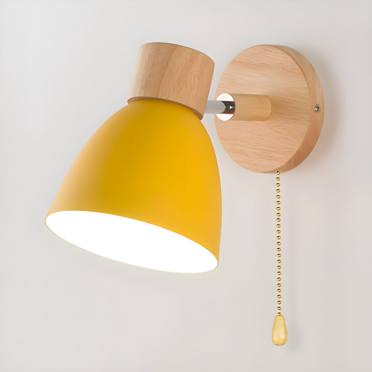 Yellow adjustable reading wall light
