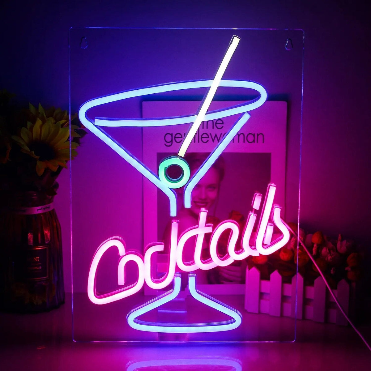 Cocktails 30 × 42 cm LED neon sign