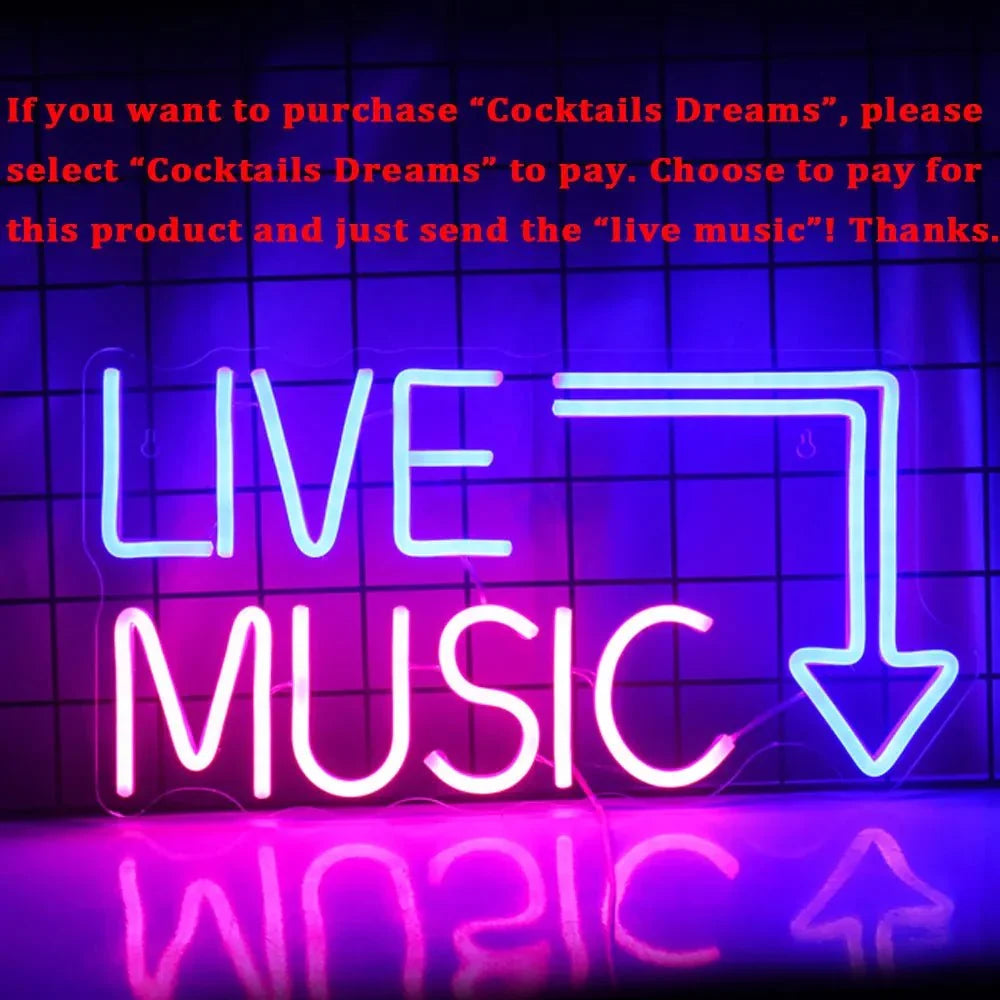 Live Music 42 × 22 cm LED neon sign