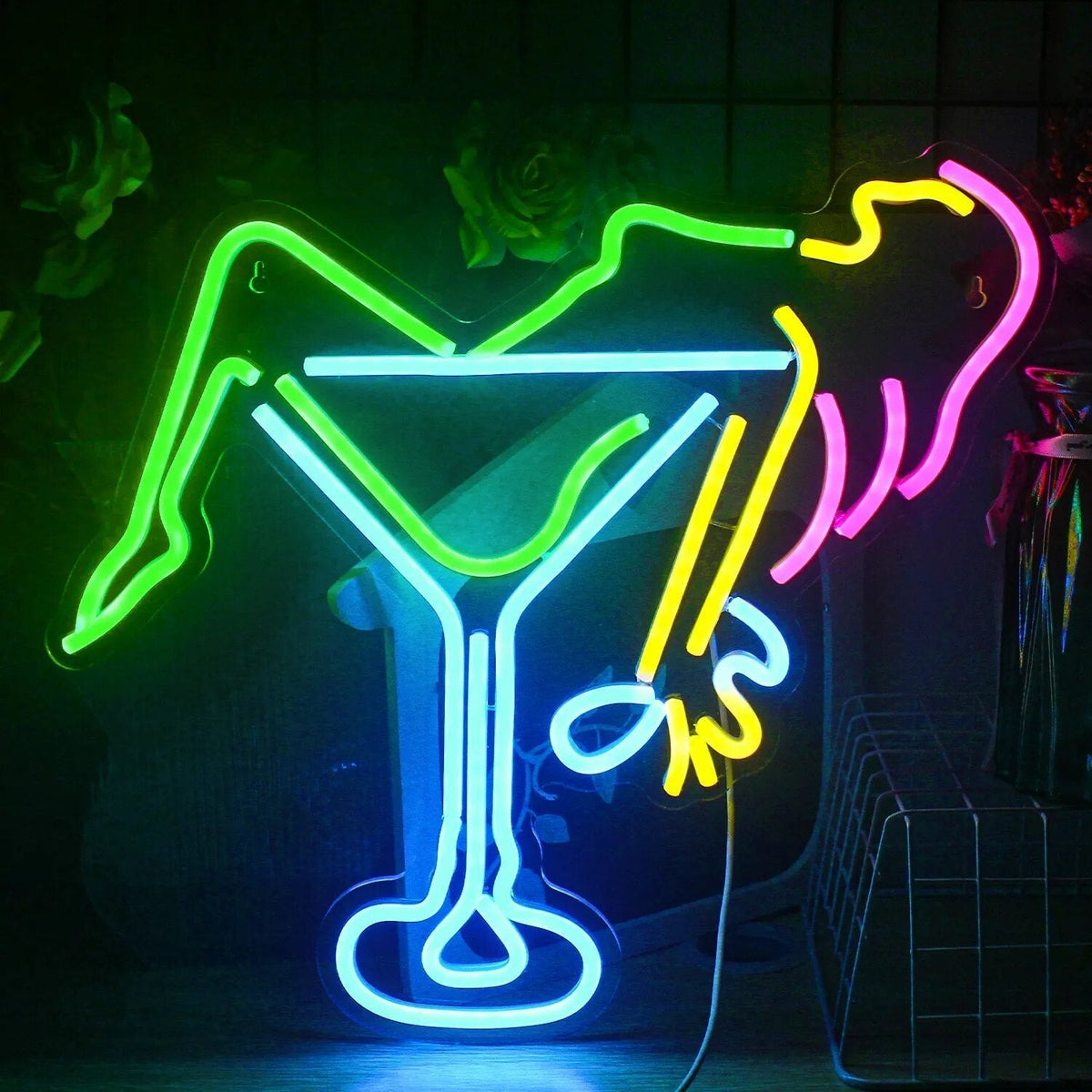 Cocktail Glass 42 × 39 cm LED neon sign